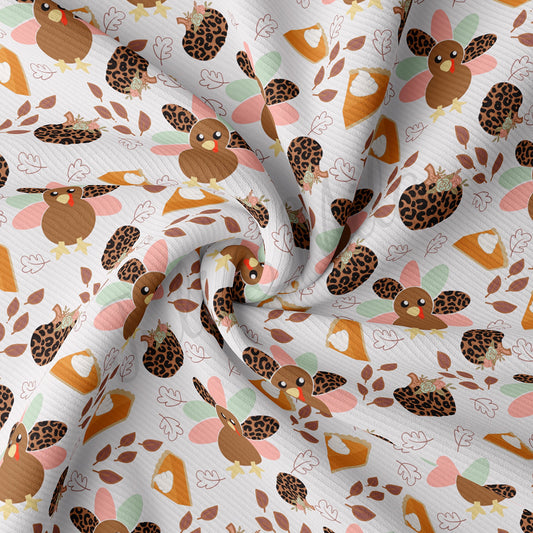 Rib Knit Fabric RBKleopardthanksgiving