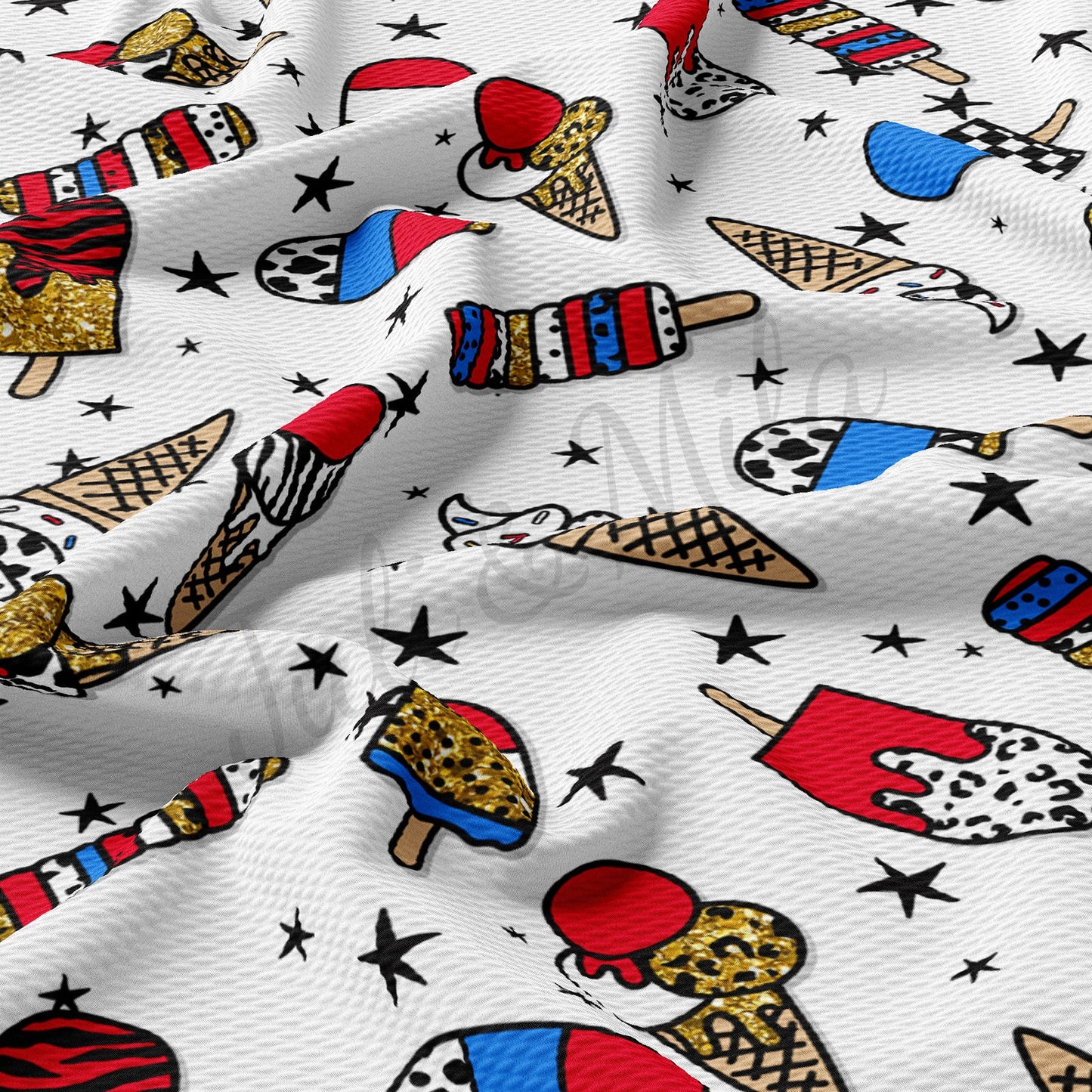 Patriotic 4th of July Bullet Textured Fabric AA1282
