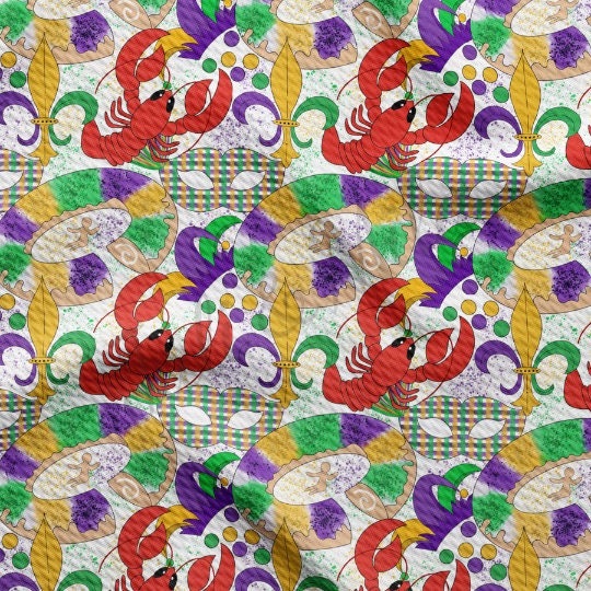 St. Patrick's Day Printed Liverpool Bullet Textured Fabric by the yard 4Way Stretch Solid Strip Thick Knit Jersey Liverpool Fabric11