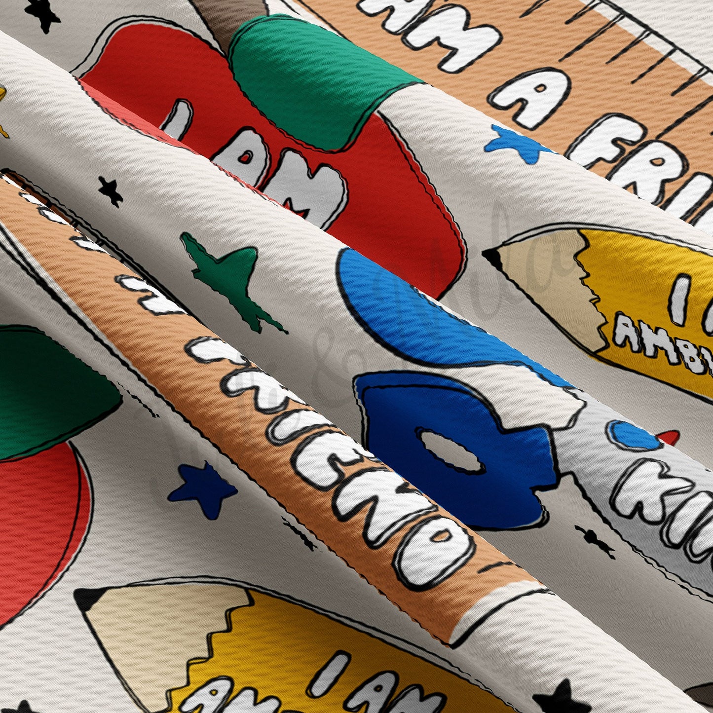 Back To School Bullet Textured Fabric AA1466