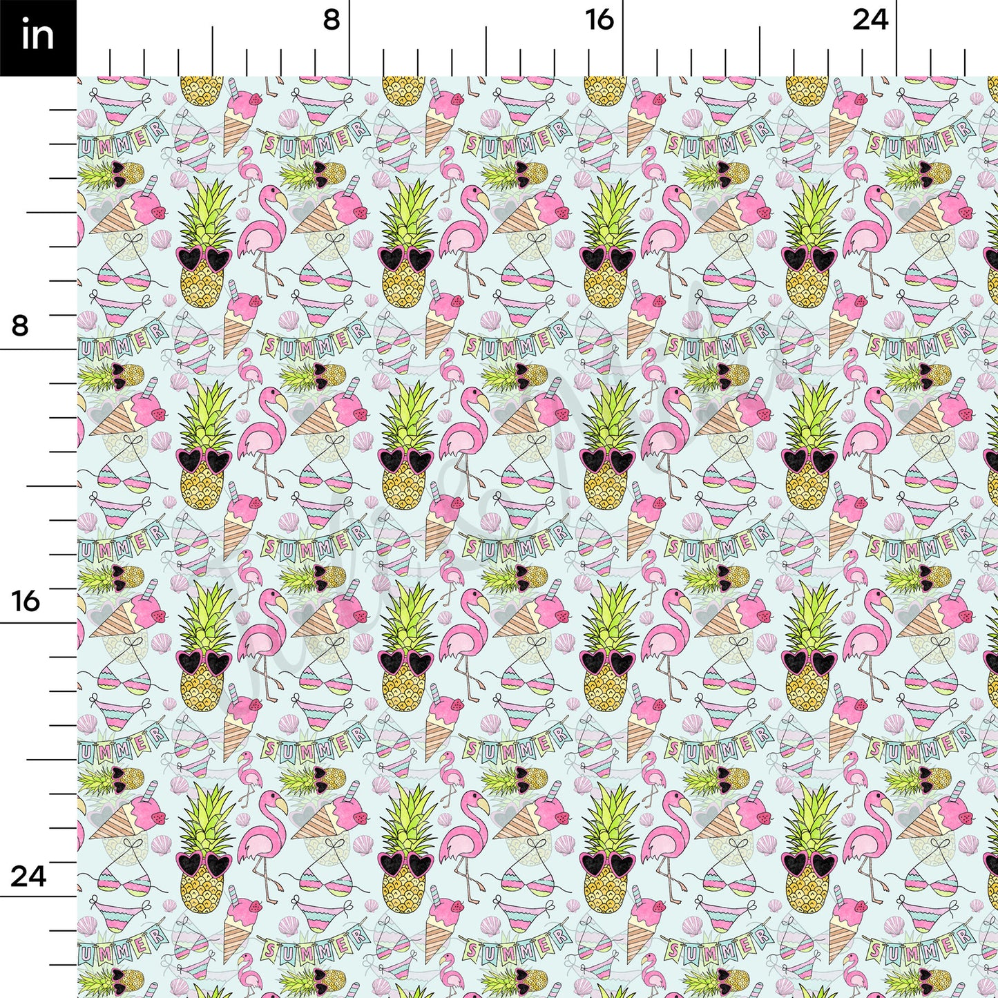 Summer Flamingo Bullet Textured Fabric AA1473