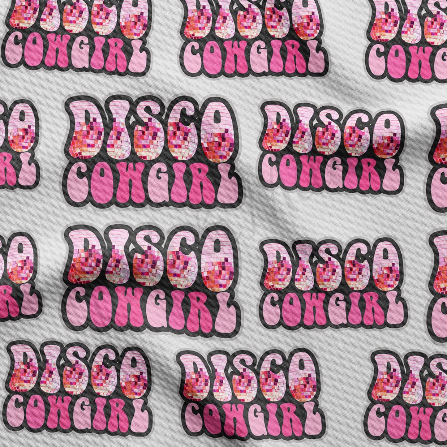 Disco Cow Girl Bullet Textured Fabric AA1429