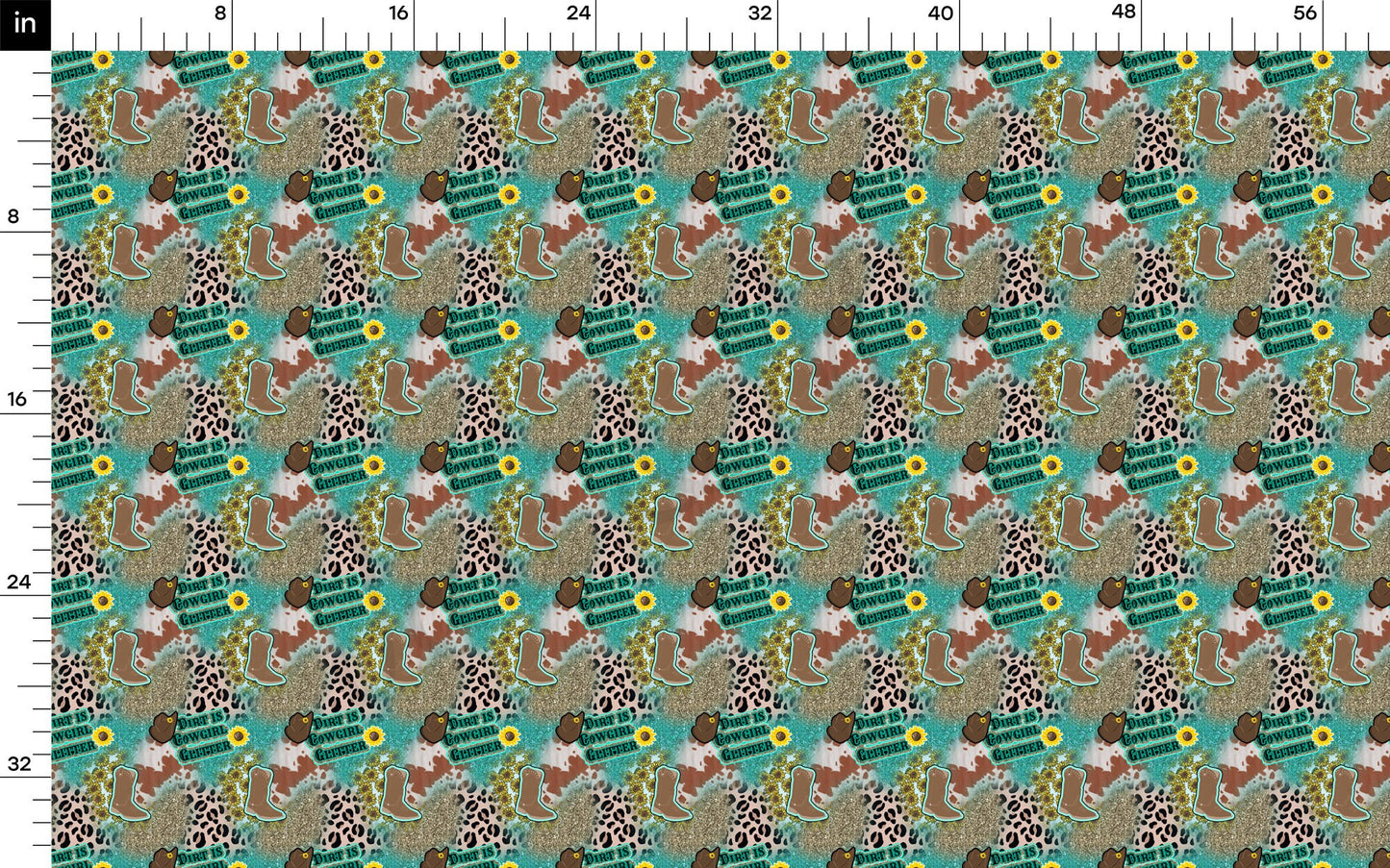 Dirt is Cowgirl Glitter Bullet Textured Fabric AA1494