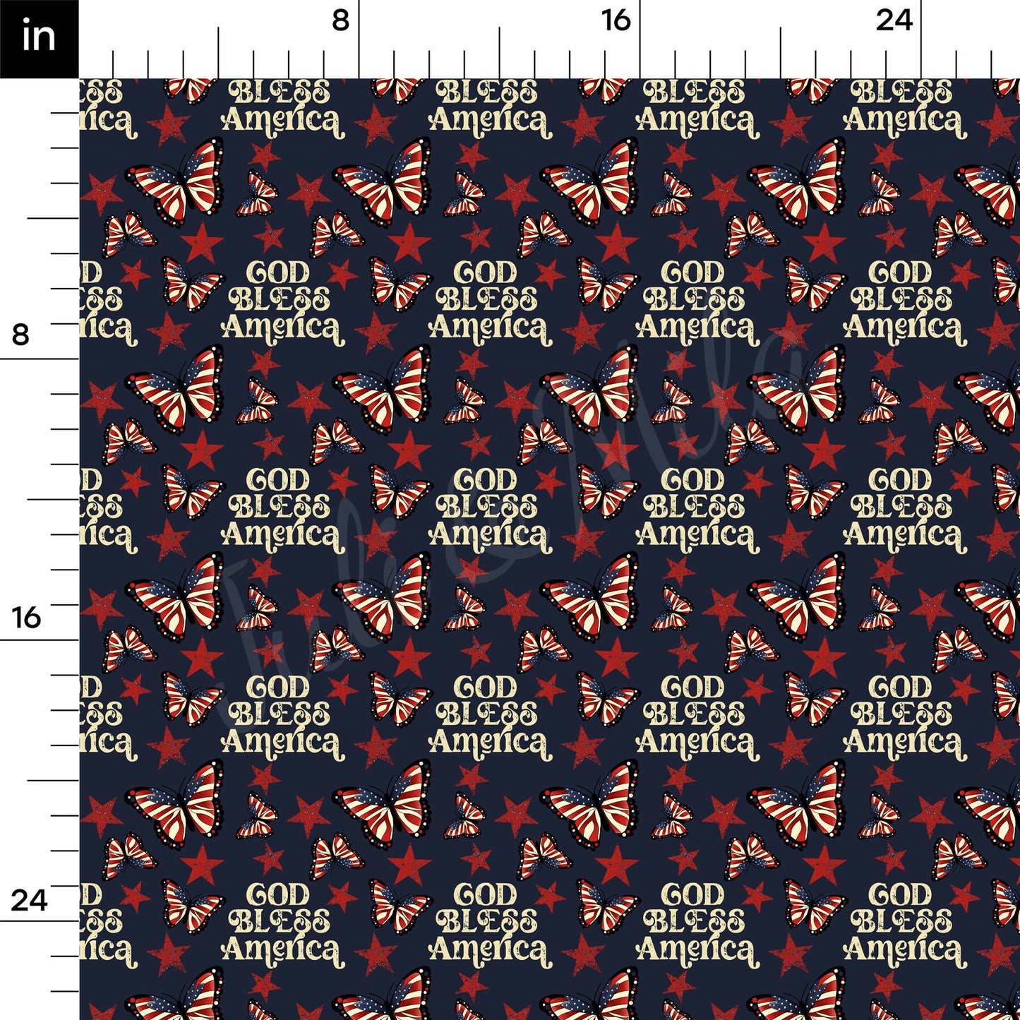 God Bless America 4th of July Bullet Textured Fabric AA1501