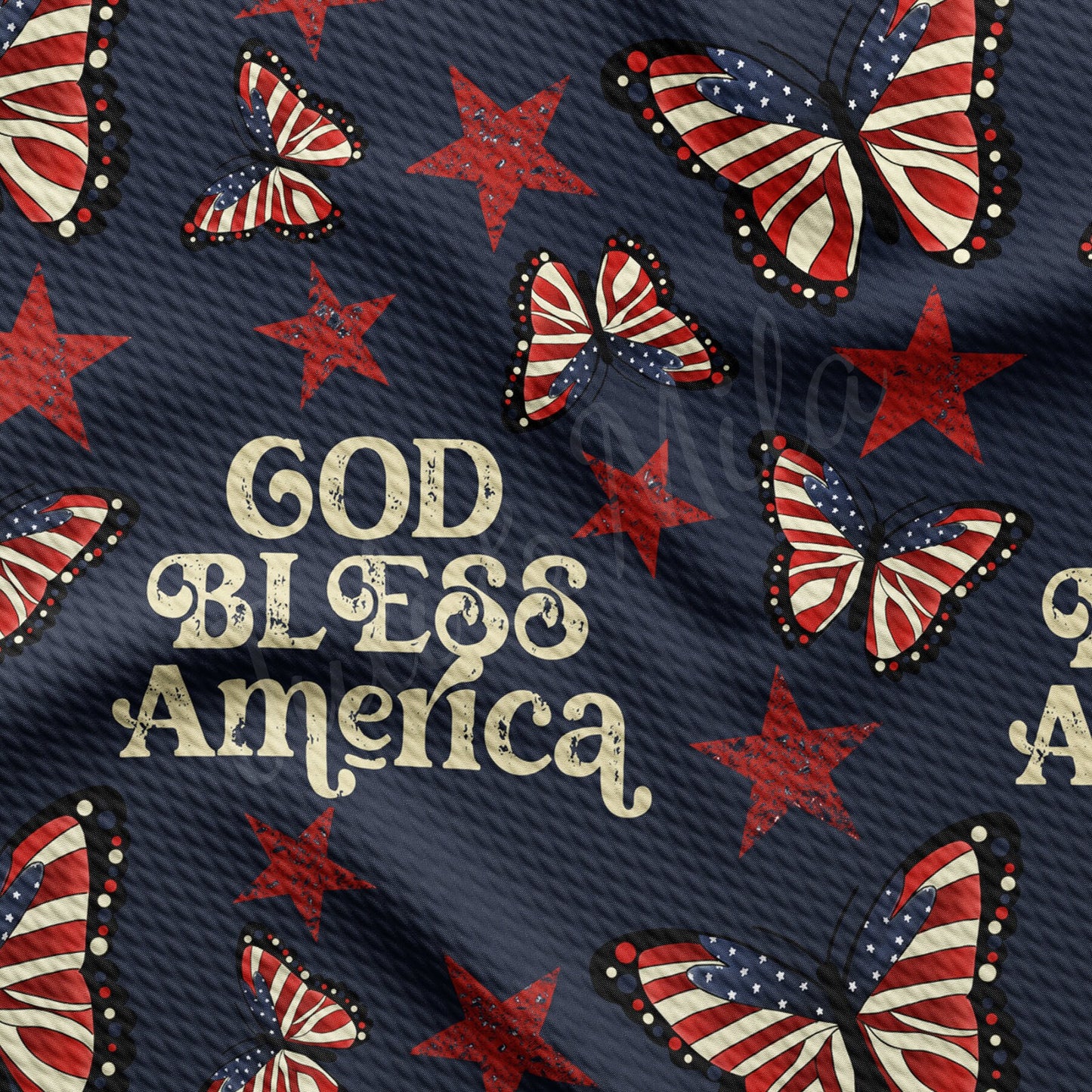 God Bless America 4th of July Bullet Textured Fabric AA1501