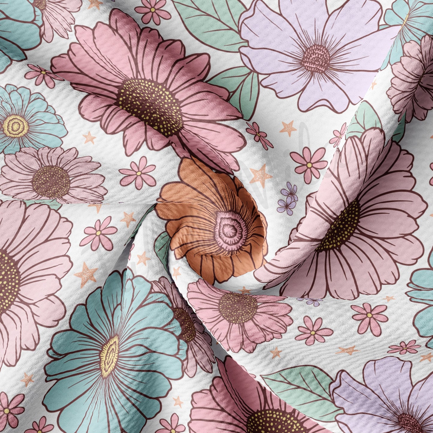 Floral Bullet Textured Fabric by the yard AA1581