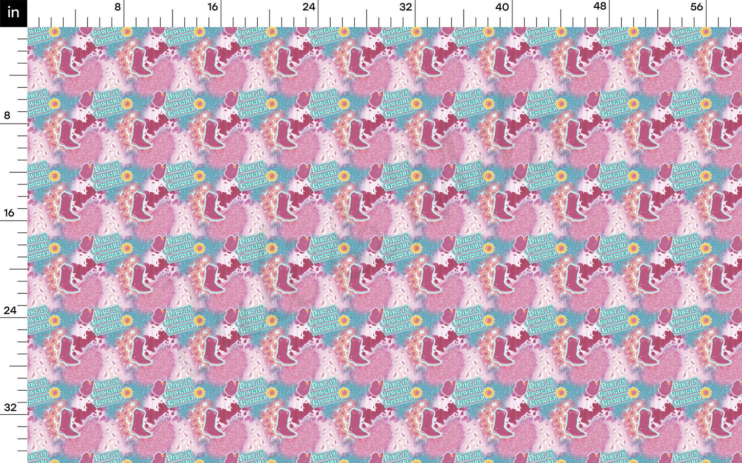 Dirt is Cowgirl Glitter Double Brushed Polyester Fabric DBP1571