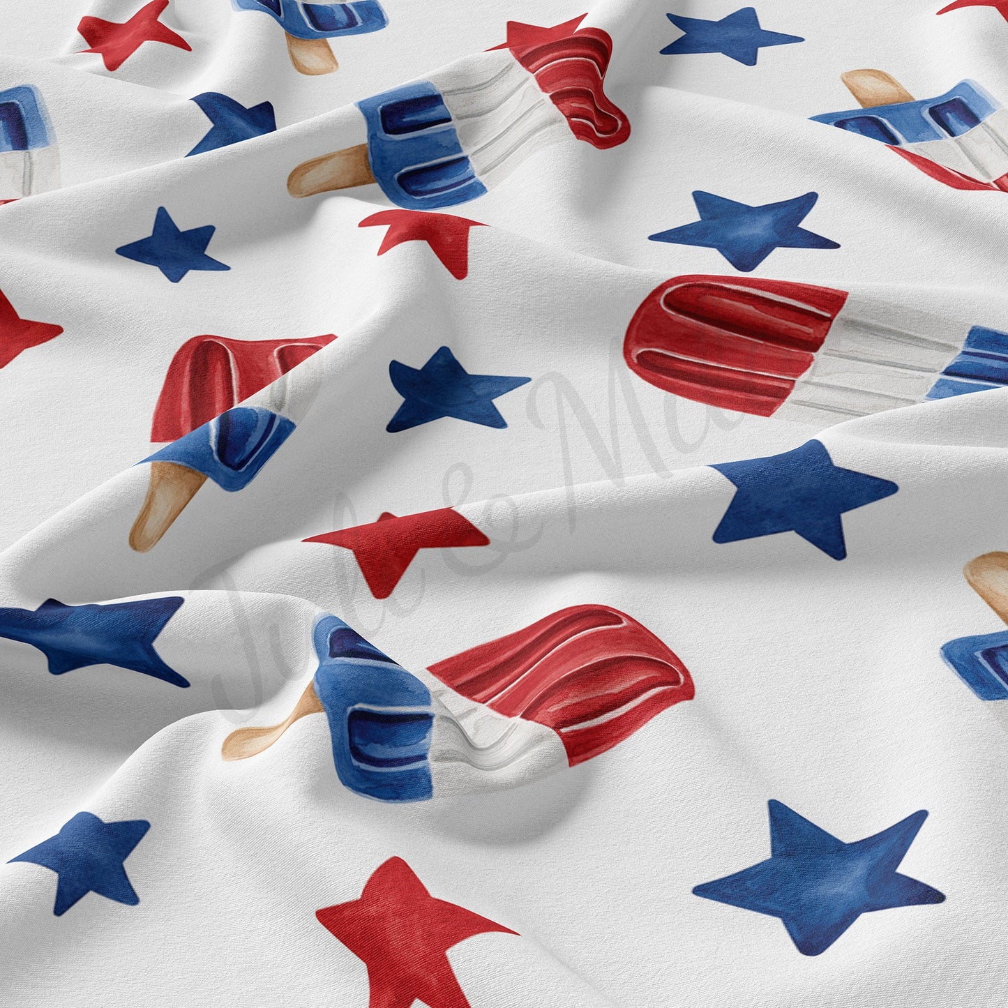 4th of July Patriotic Fabric Double Brushed Polyester DBP1611