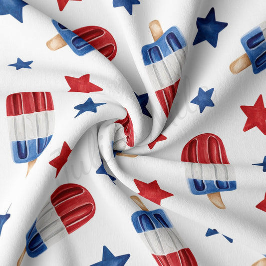 4th of July Patriotic Fabric Double Brushed Polyester DBP1611