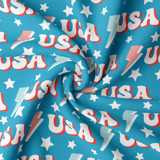 4th of July Patriotic Fabric Double Brushed Polyester DBP1634