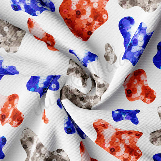 Patriotic 4th of July Bullet Textured Fabric AA1542