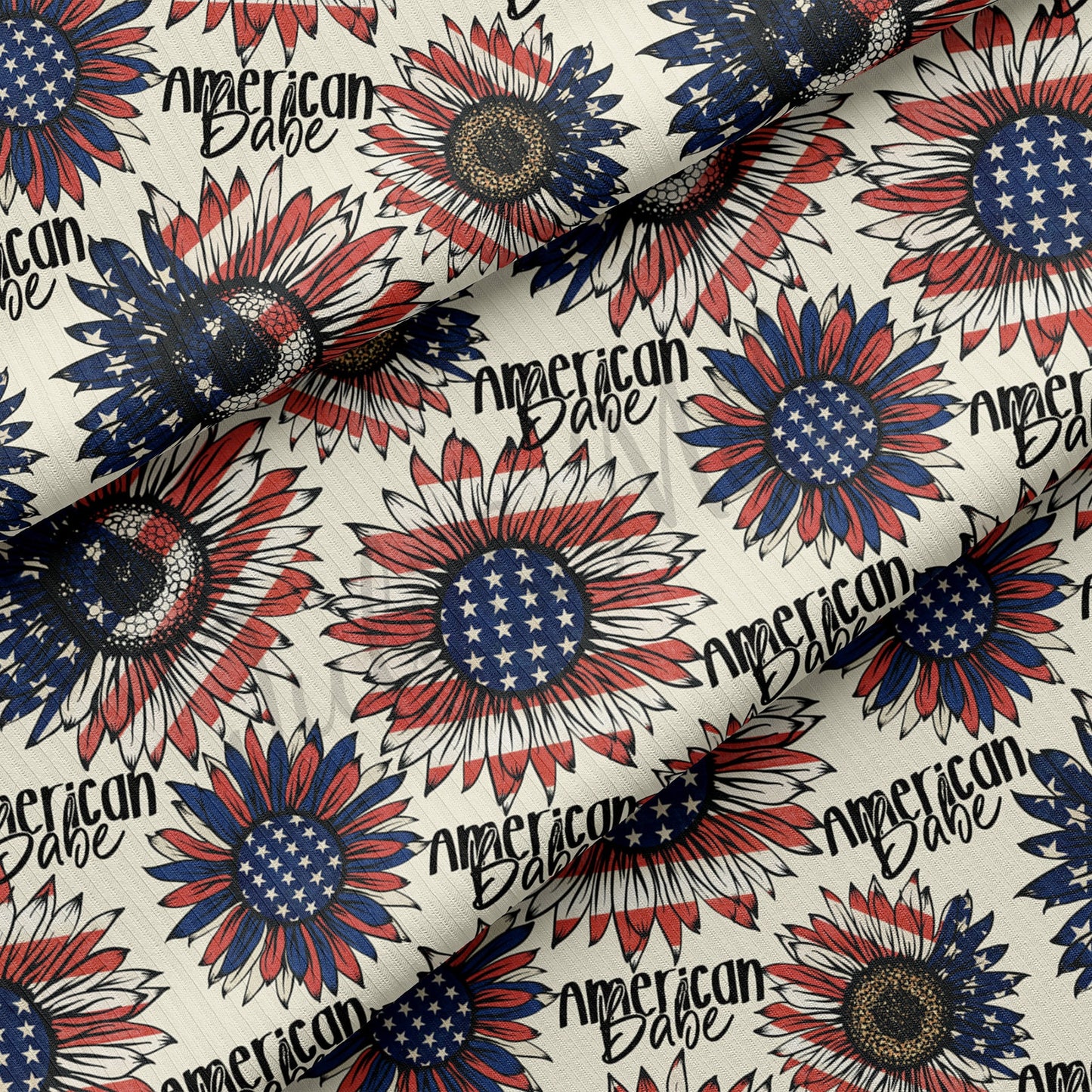 4th of July Patriotic Rib Knit Fabric RBK1545