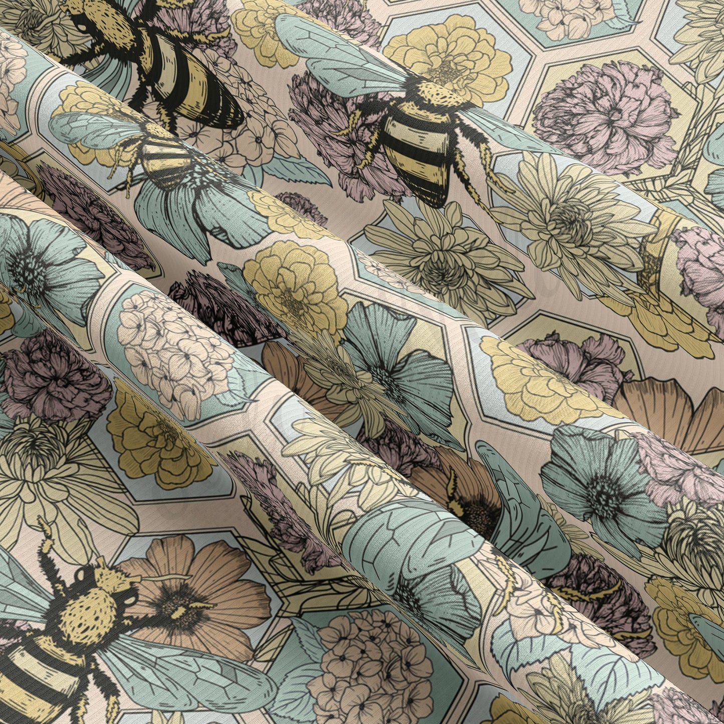 Floral Rib Knit Fabric RBK1560