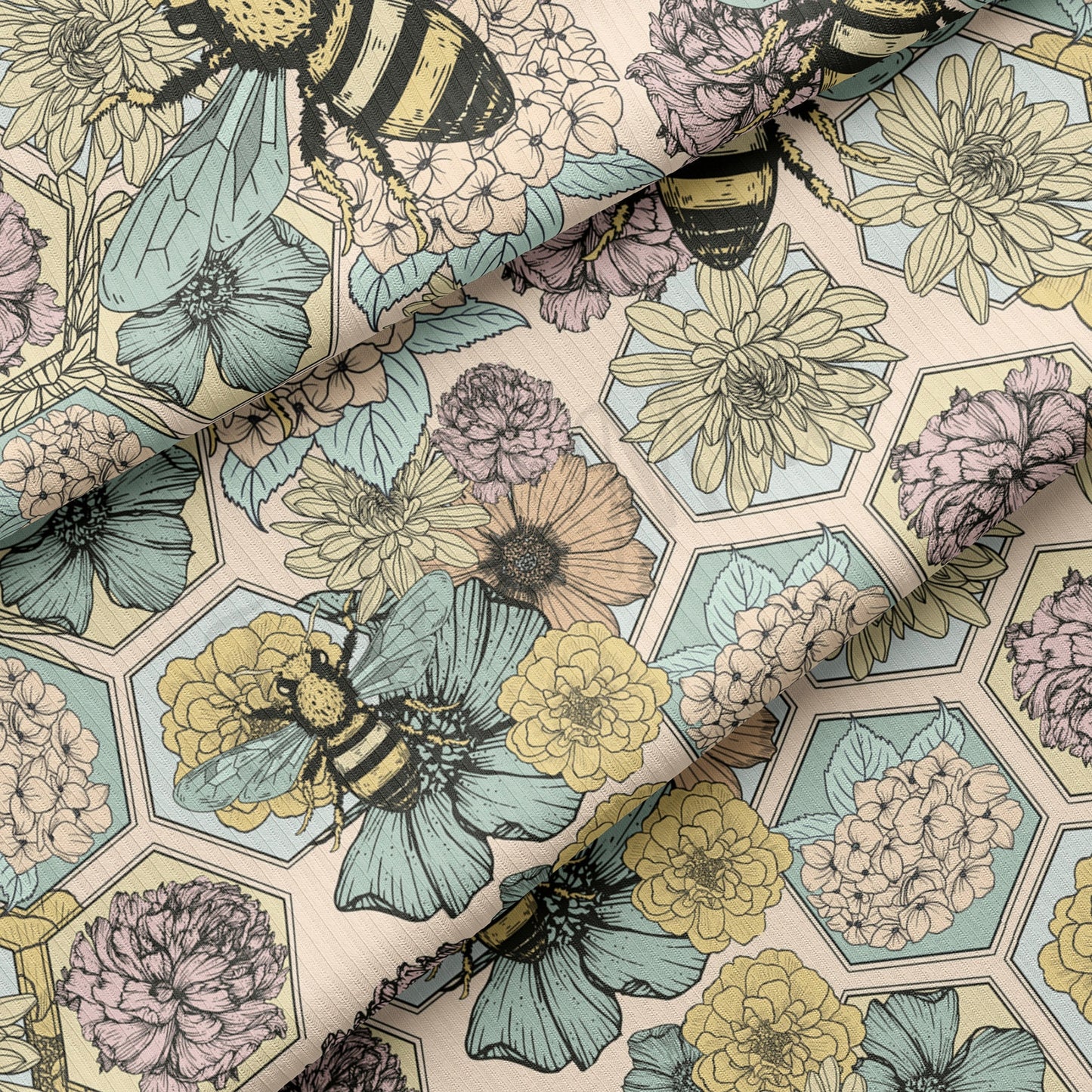 Floral Rib Knit Fabric RBK1560