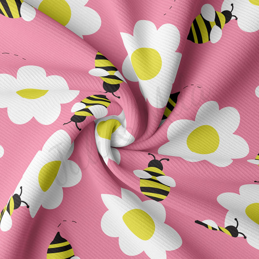 Floral Rib Knit Fabric RBK1561