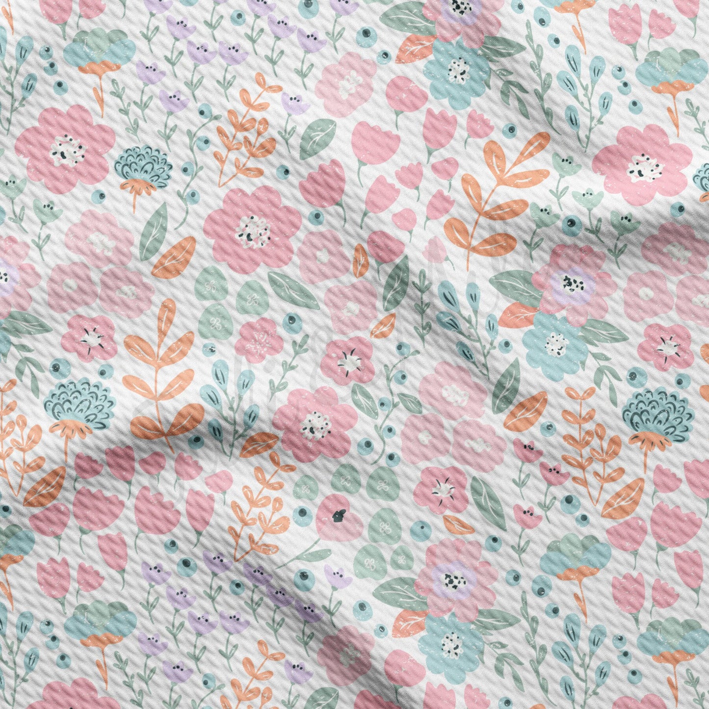 Floral Rib Knit Fabric  RBK1573