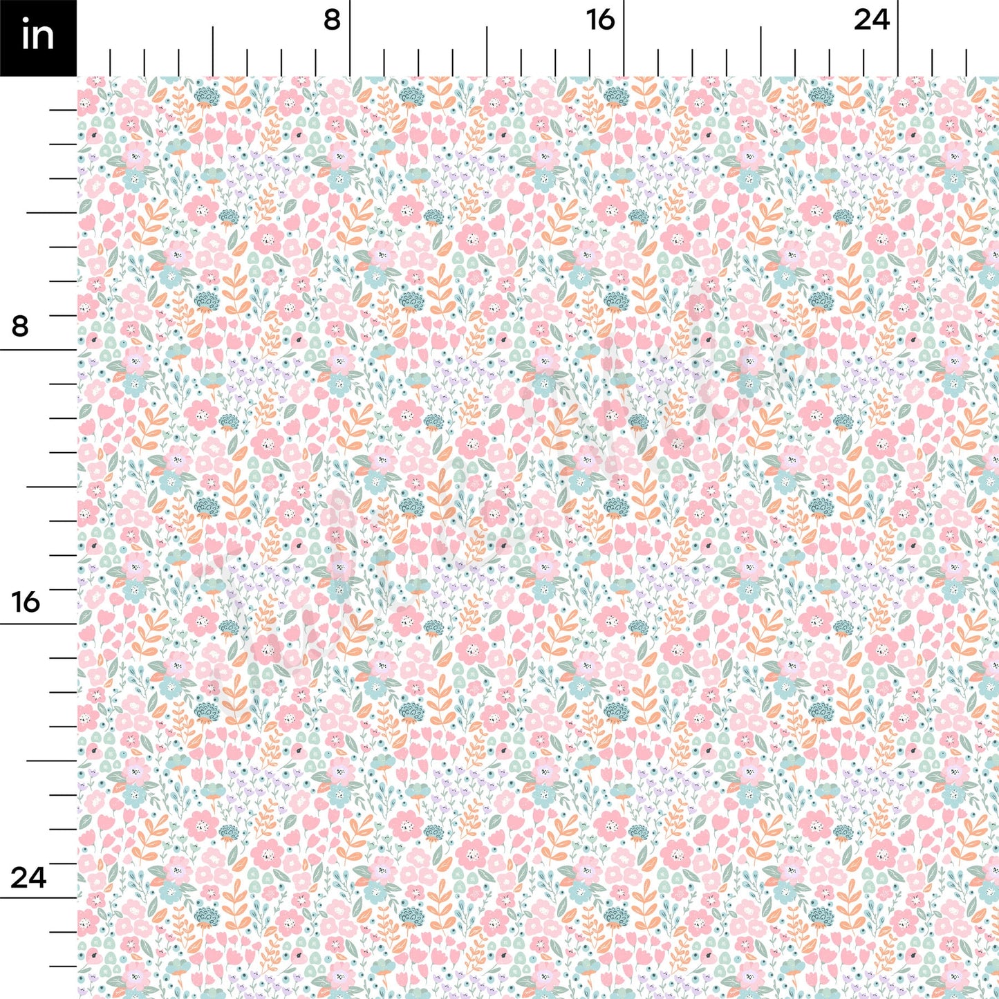 Floral Rib Knit Fabric  RBK1573