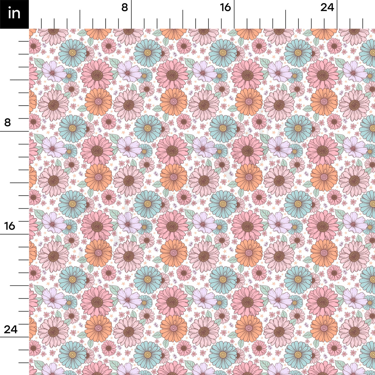 Floral Rib Knit Fabric RBK1581