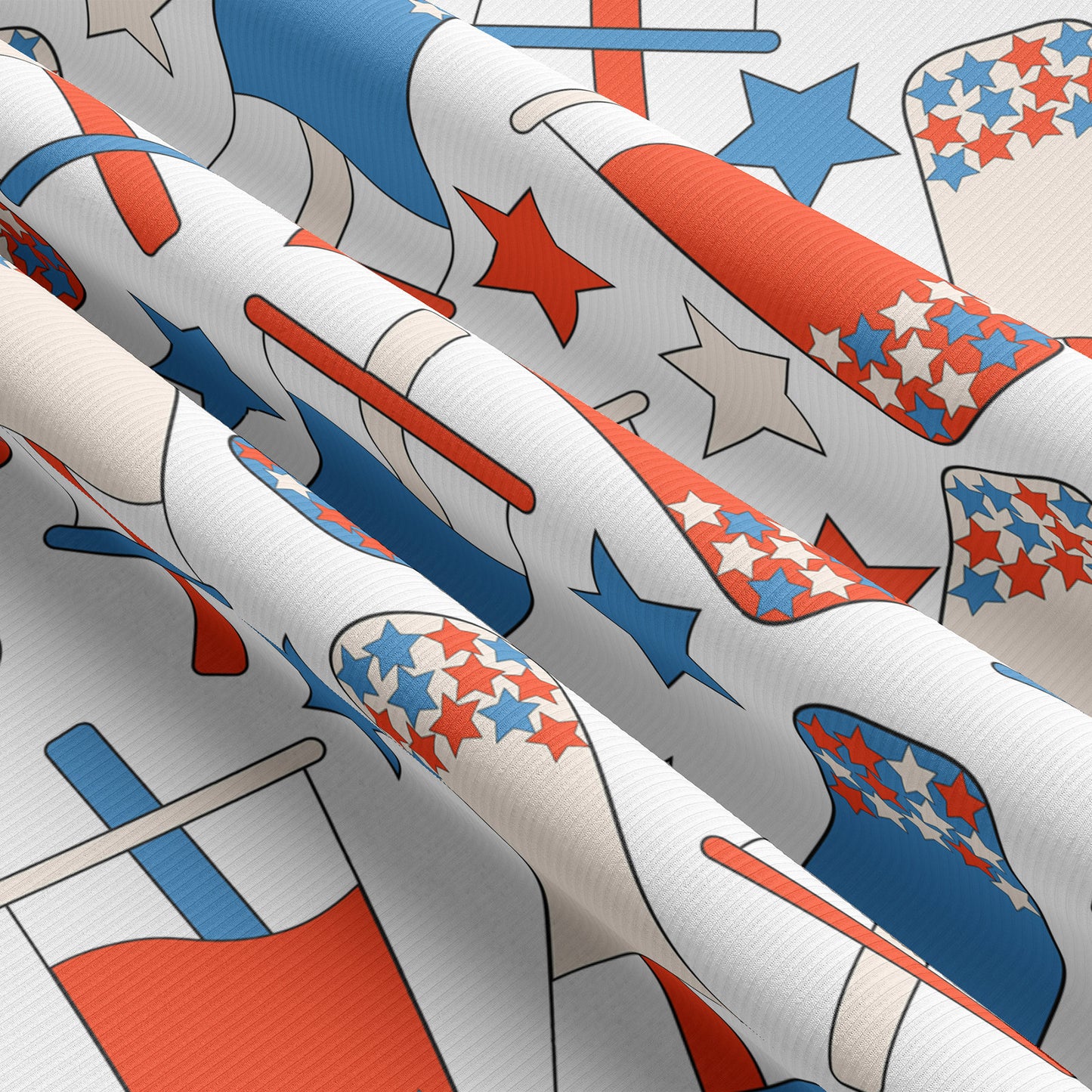 Rib Knit Fabric RBK1608 4th of July Patriotic