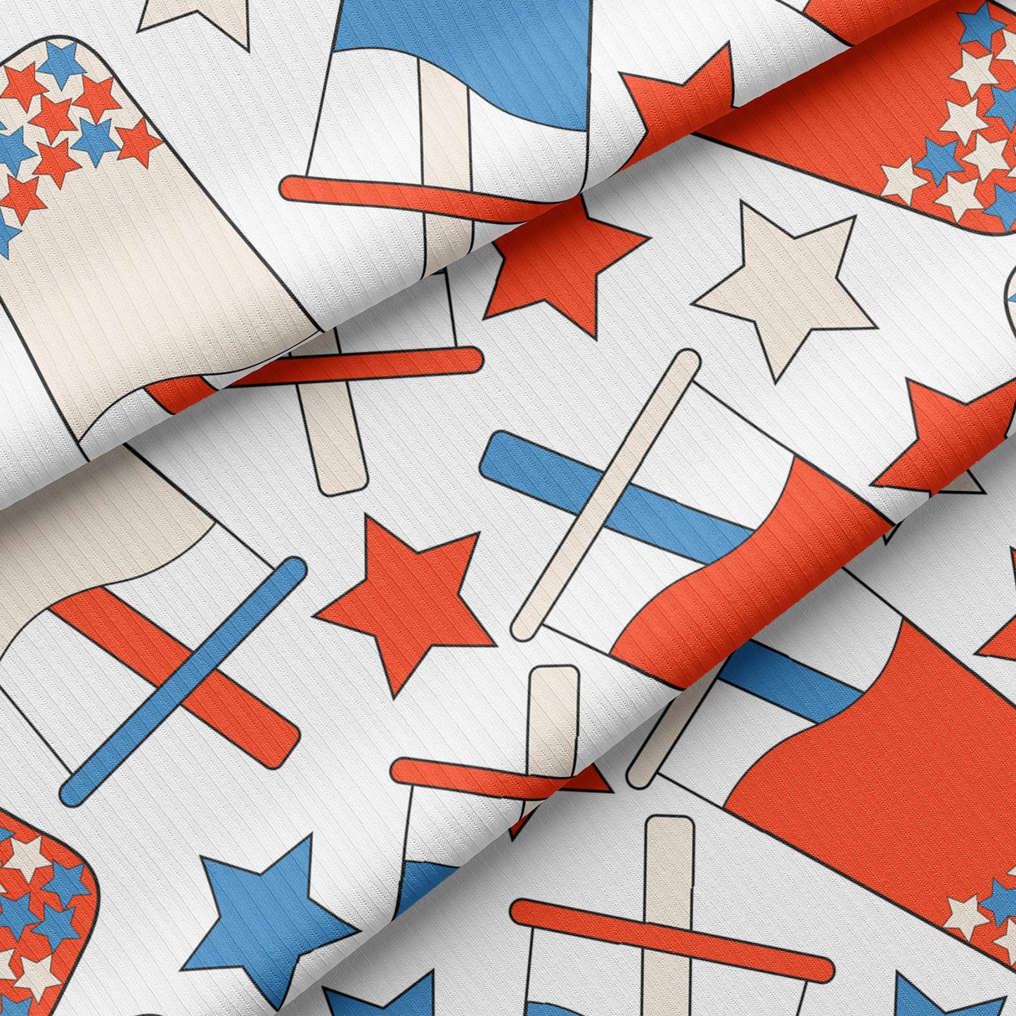 Rib Knit Fabric RBK1608 4th of July Patriotic