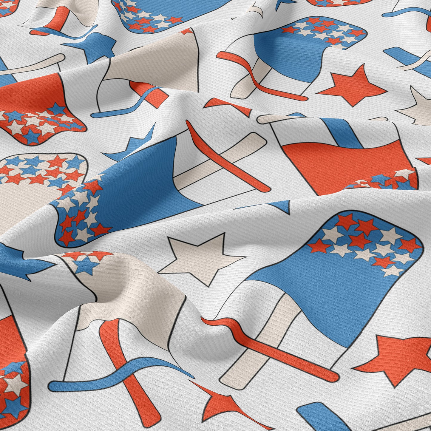 Rib Knit Fabric RBK1608 4th of July Patriotic