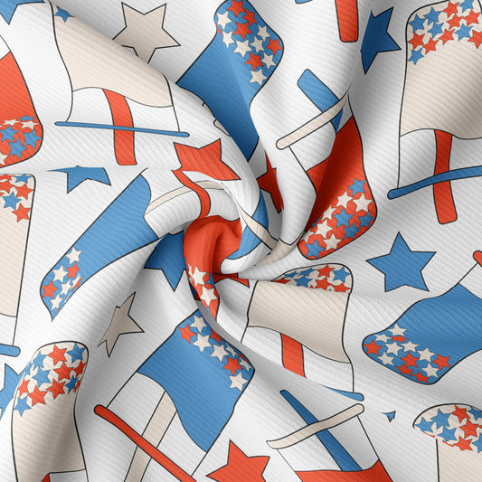 Rib Knit Fabric RBK1608 4th of July Patriotic