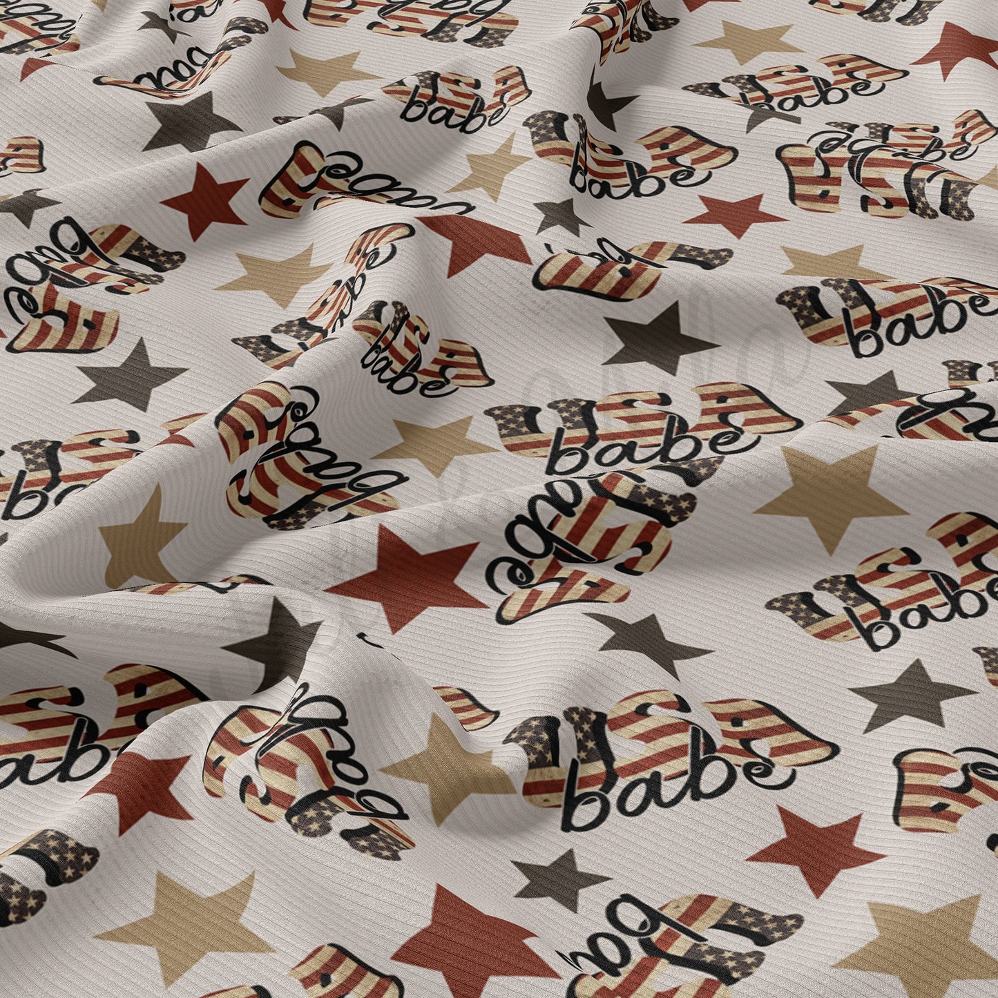 Rib Knit Fabric RBK1633 4th of July Patriotic