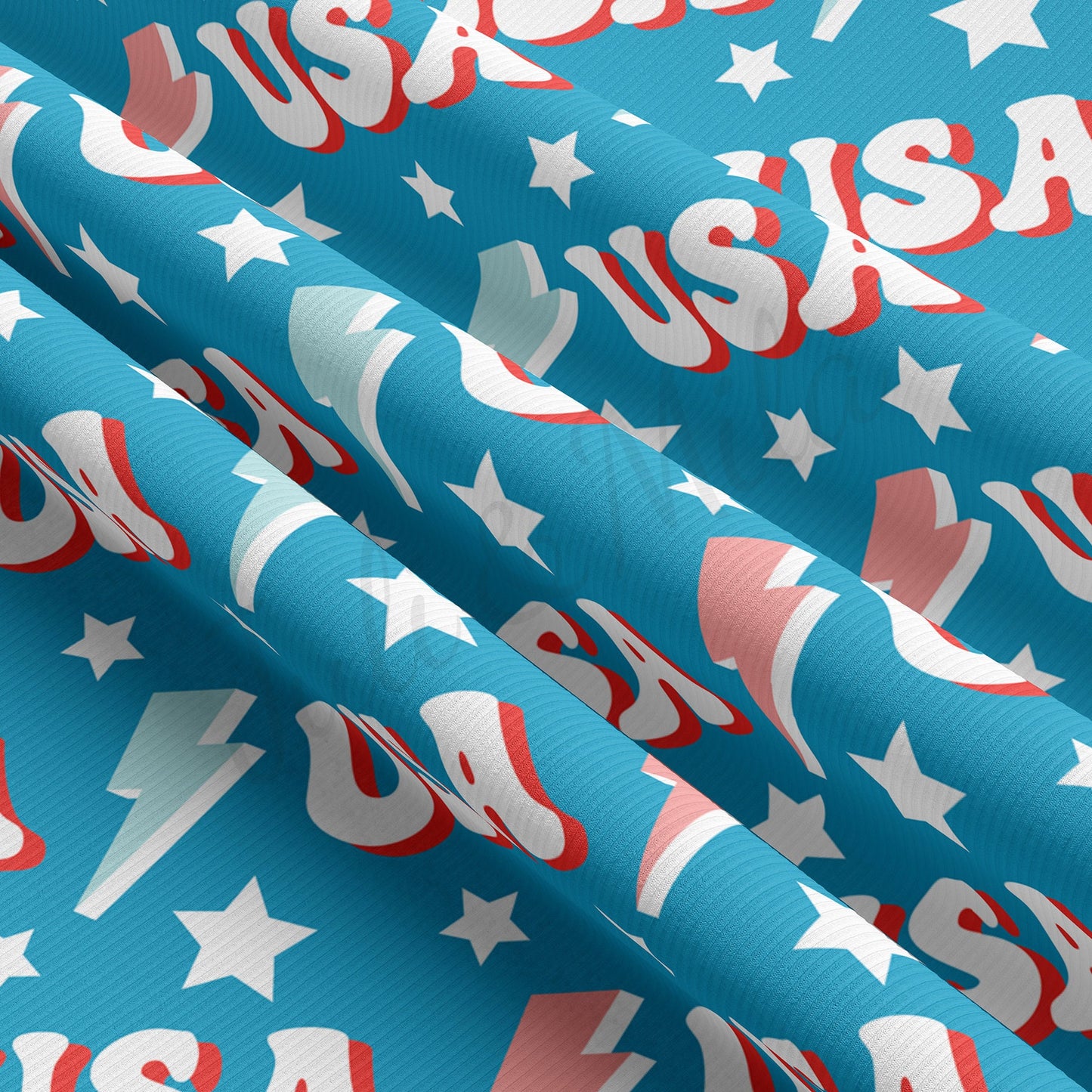 Rib Knit Fabric RBK1634 4th of July Patriotic