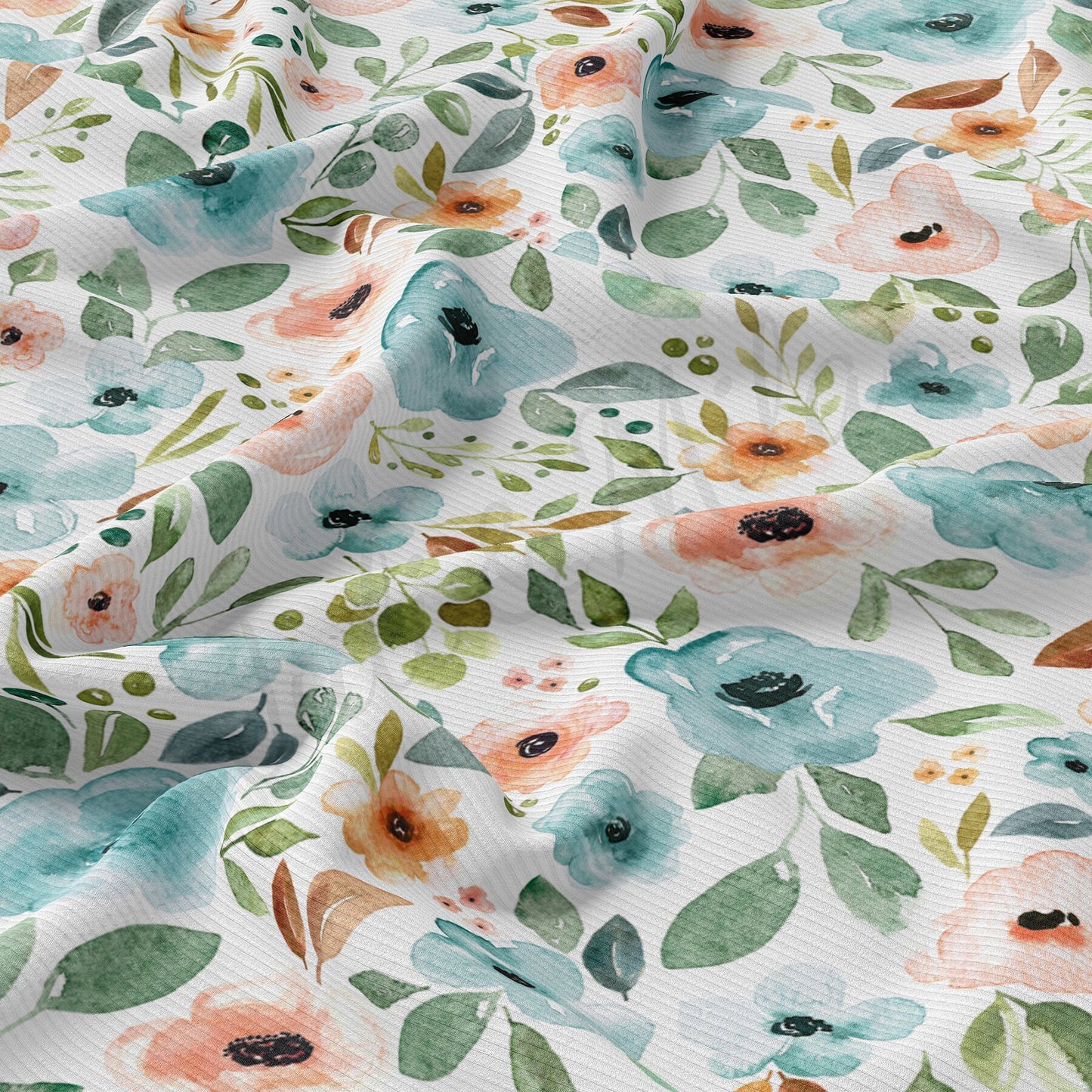 Rib Knit Fabric RBK1639 Floral