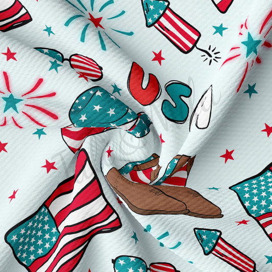 Patriotic 4th of July Bullet Textured Fabric AA1650