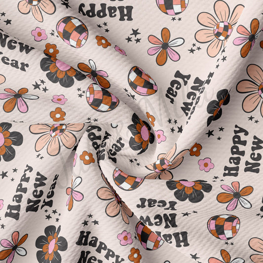 Happy New Year Bullet Textured Fabric AA1685