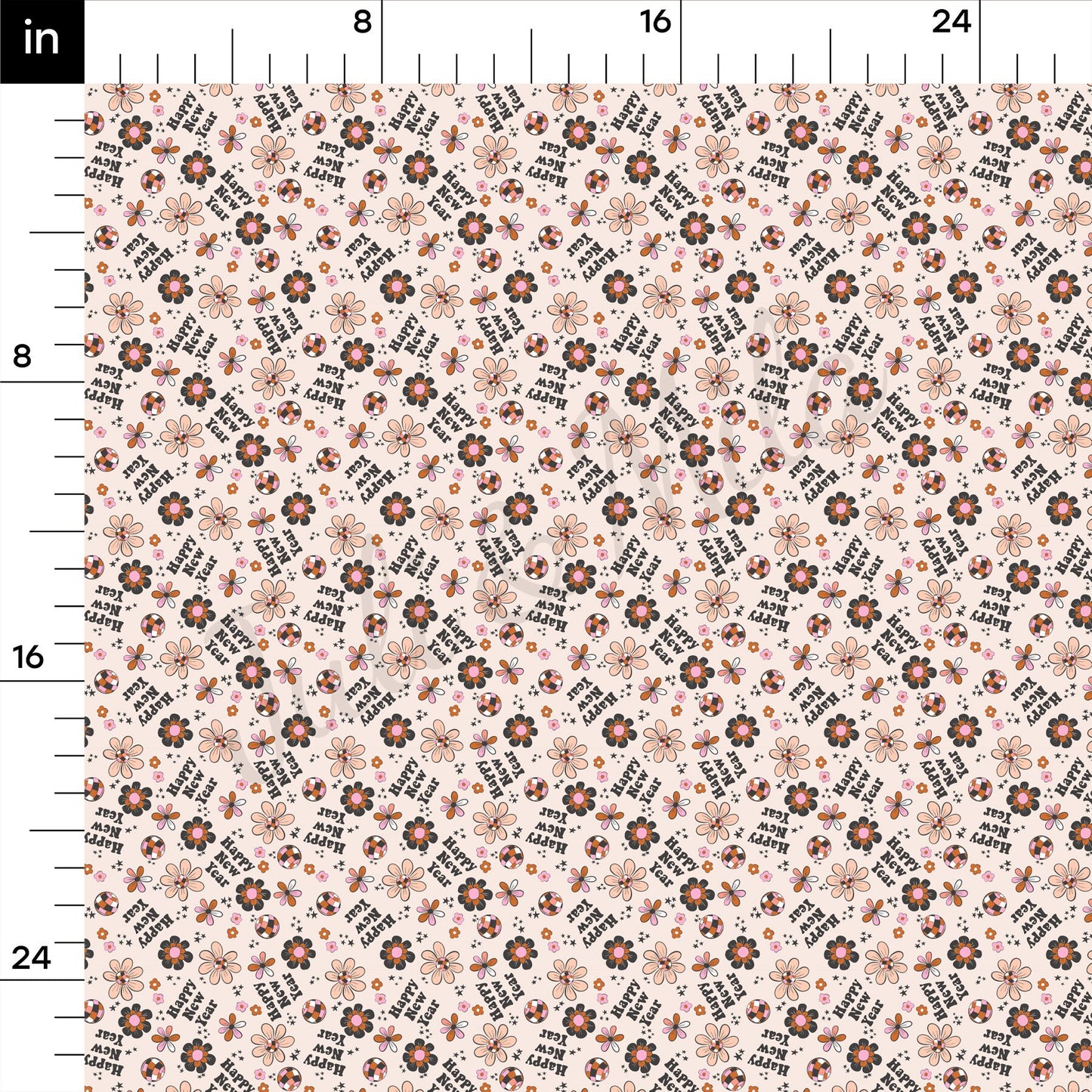 Happy New Year  Bullet Textured Fabric  AA1685