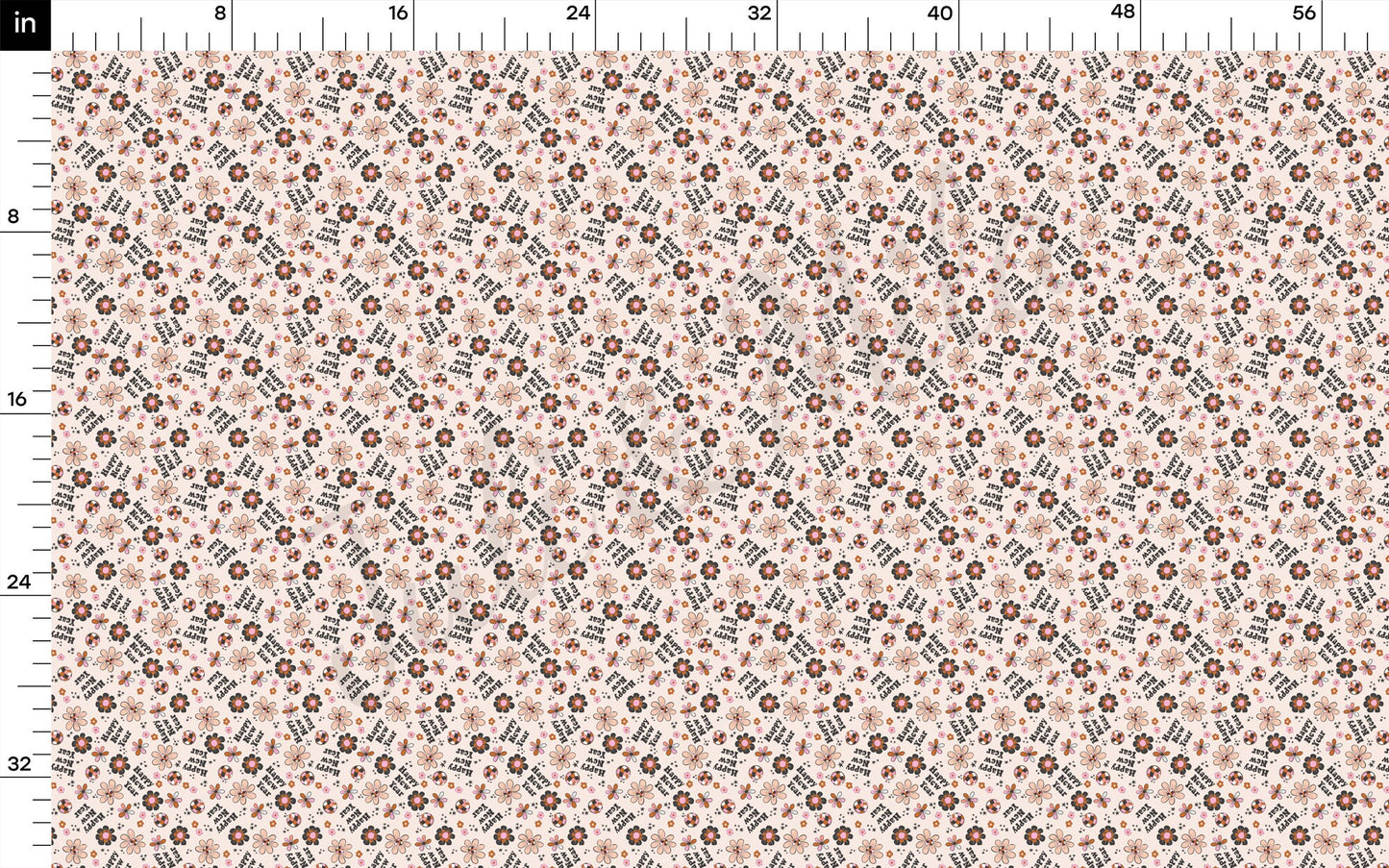 Happy New Year  Bullet Textured Fabric  AA1685