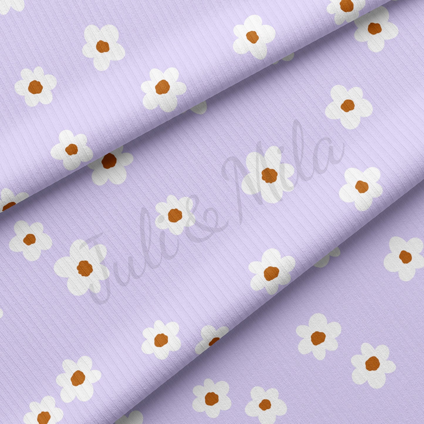 Floral Rib Knit Fabric RBK1504