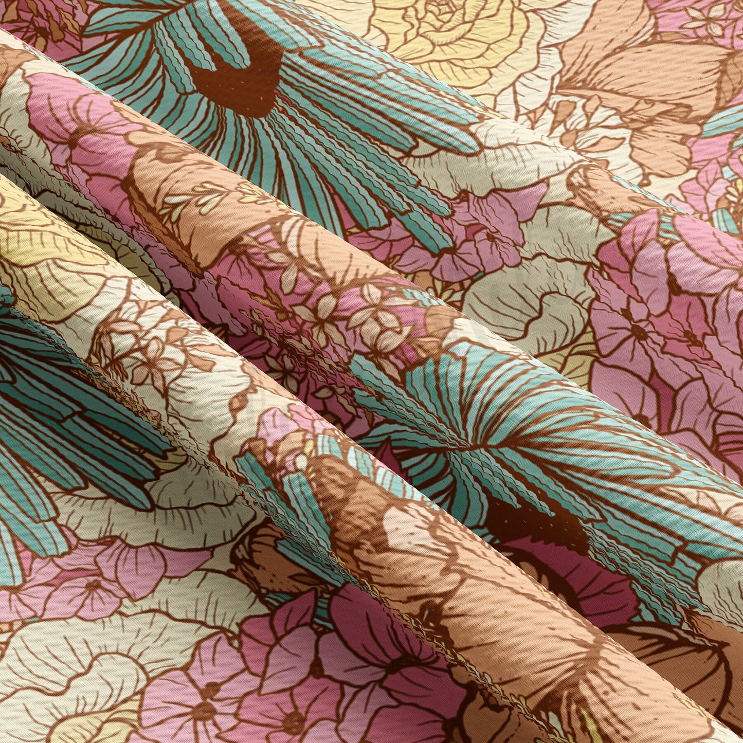 Floral Bullet Textured Fabric by the yard AA1578