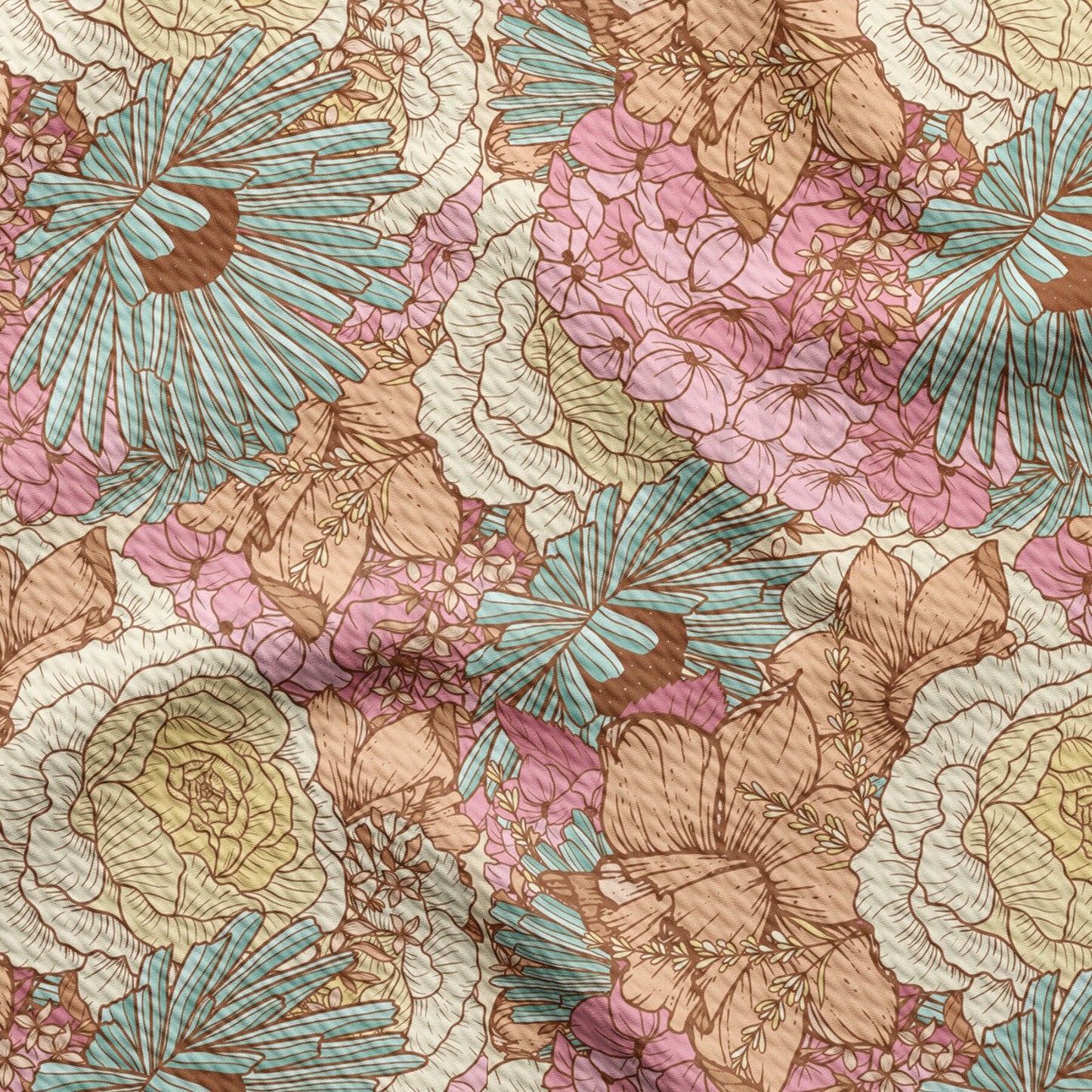 Floral Bullet Textured Fabric by the yard AA1578