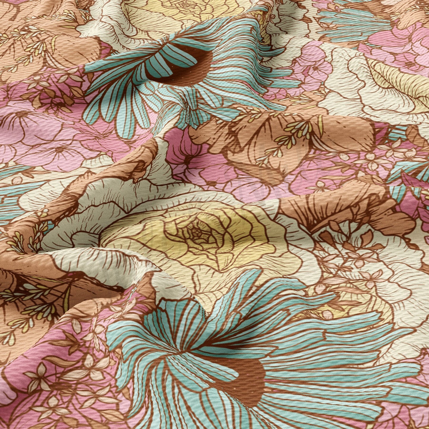 Floral Bullet Textured Fabric by the yard AA1578