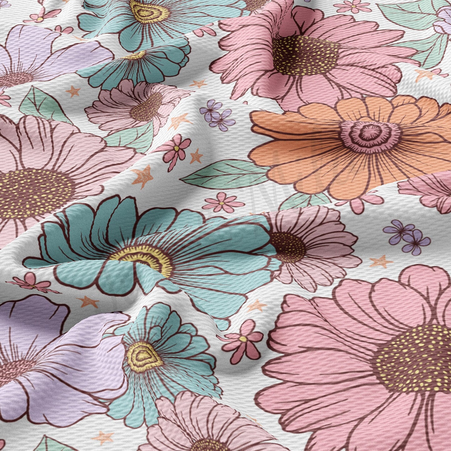 Floral Bullet Textured Fabric by the yard AA1581