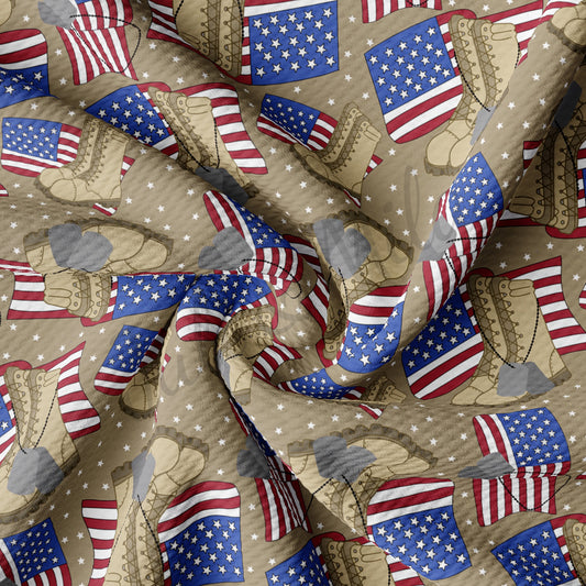 4th of July Patriotic Bullet Textured Fabric AA1603