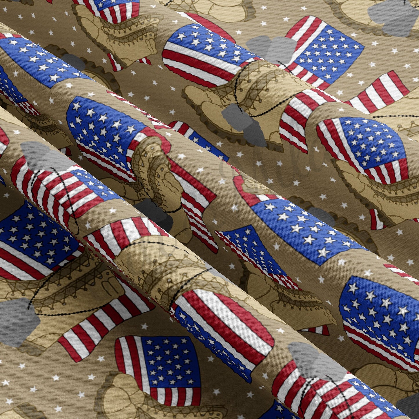 4th of July Patriotic Bullet Textured Fabric AA1603