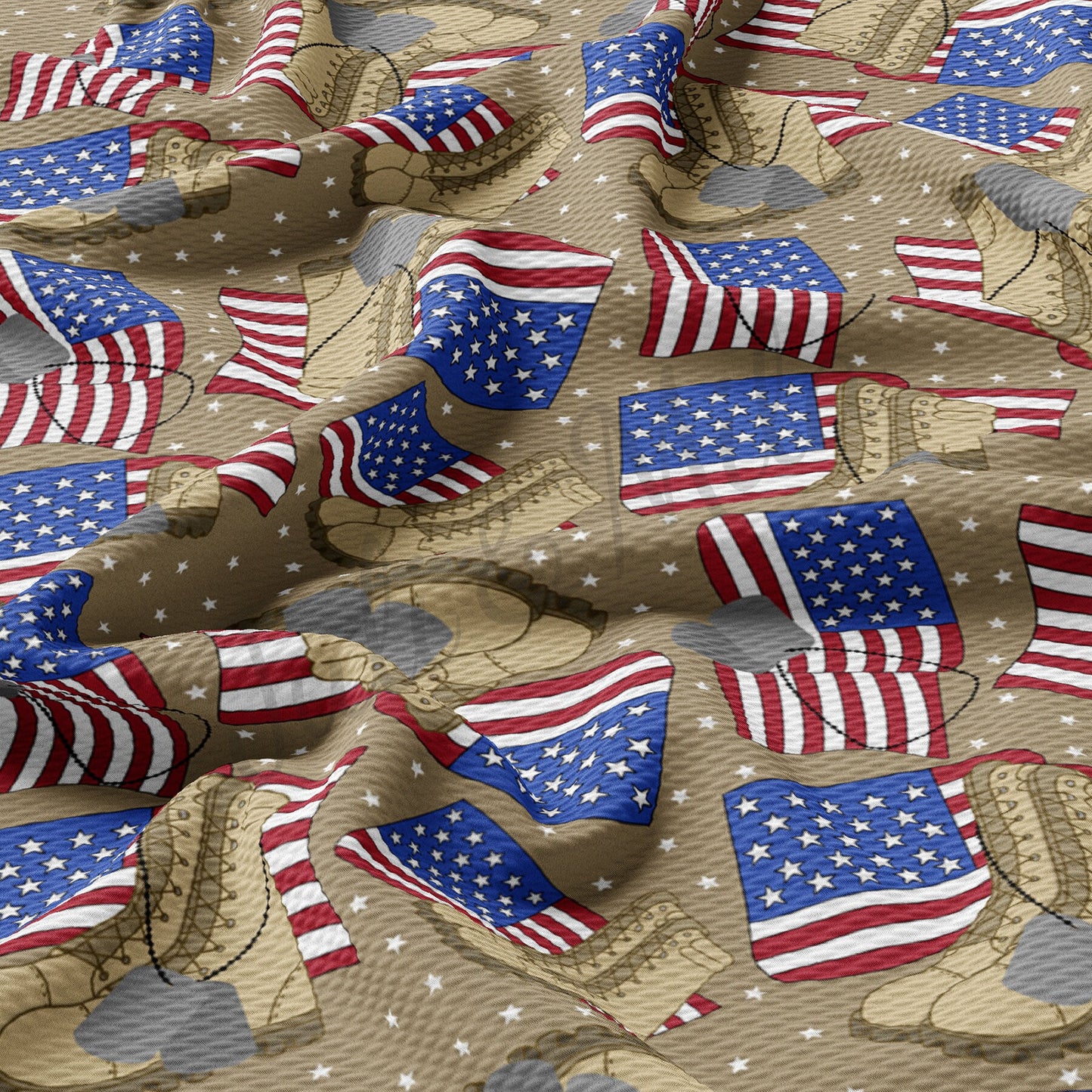 4th of July Patriotic Bullet Textured Fabric AA1603
