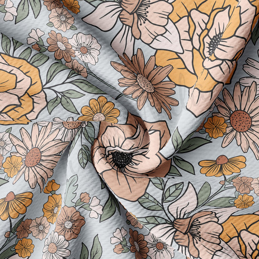 Floral Bullet Textured Fabric by the yard AA1606