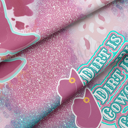 Dirt is Cowgirl Glitter Double Brushed Polyester Fabric DBP1571