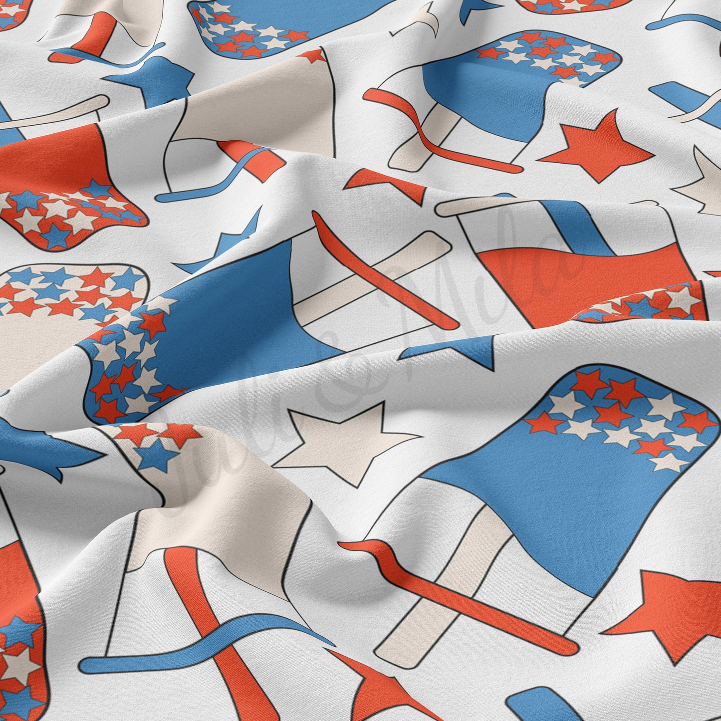 4th of July Patriotic Fabric Double Brushed Polyester DBP1608