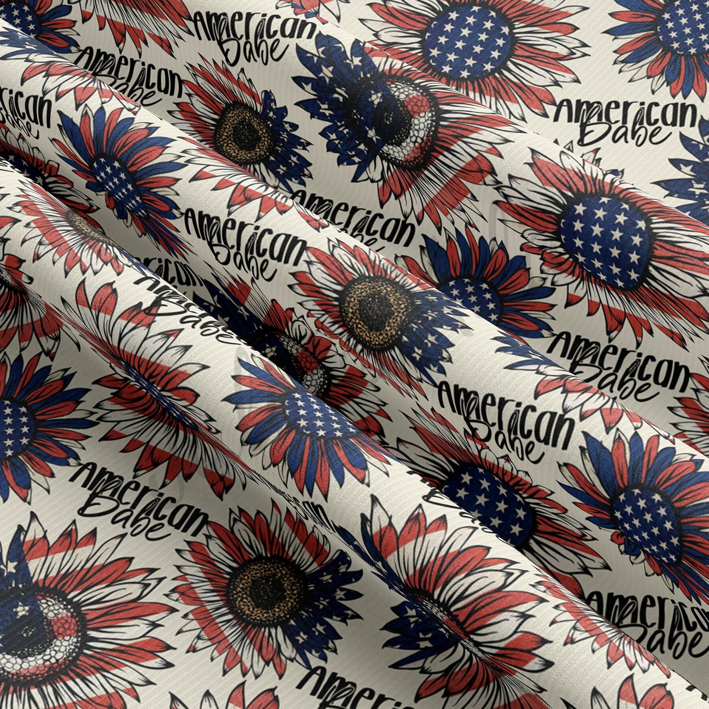 4th of July Patriotic Rib Knit Fabric RBK1545