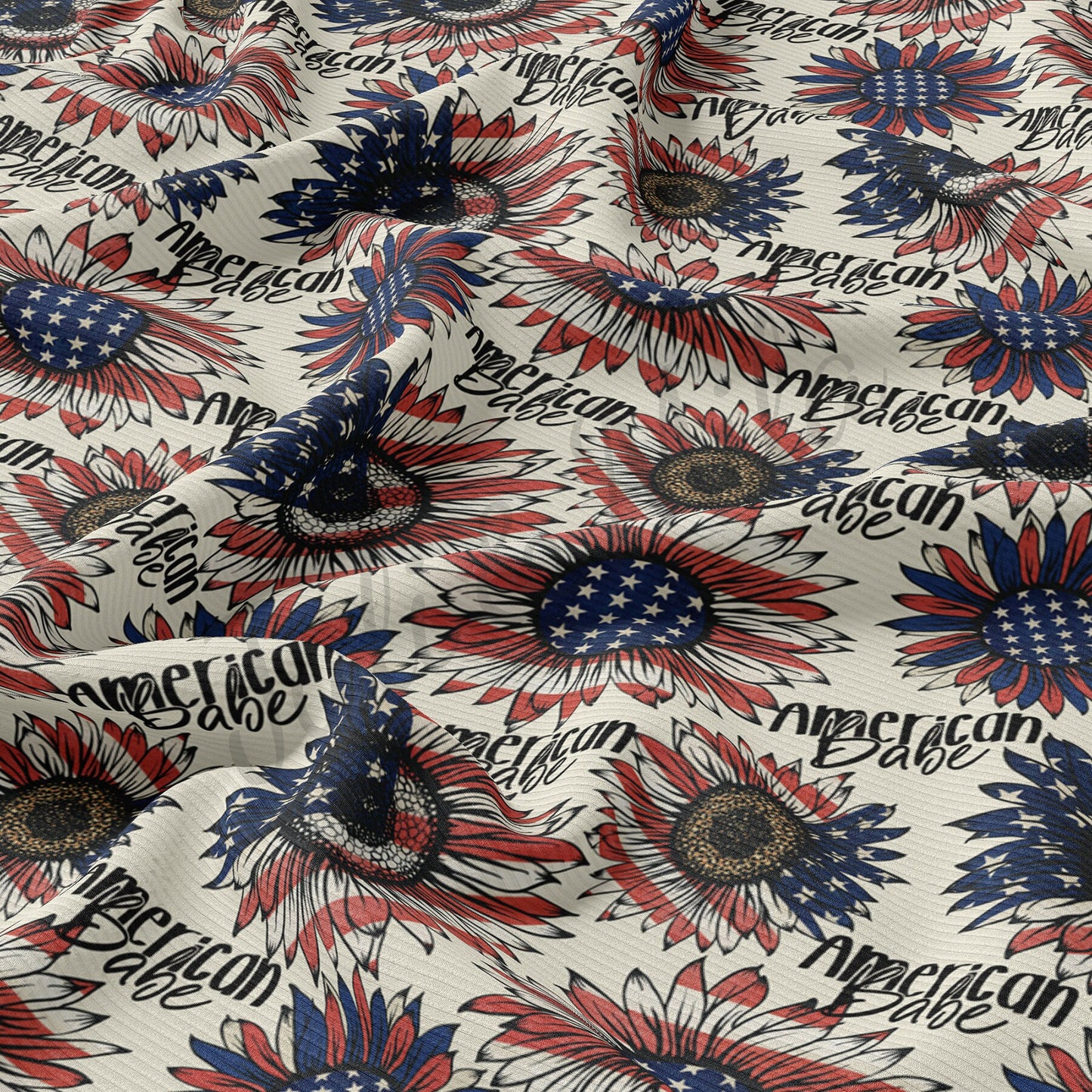 4th of July Patriotic Rib Knit Fabric RBK1545