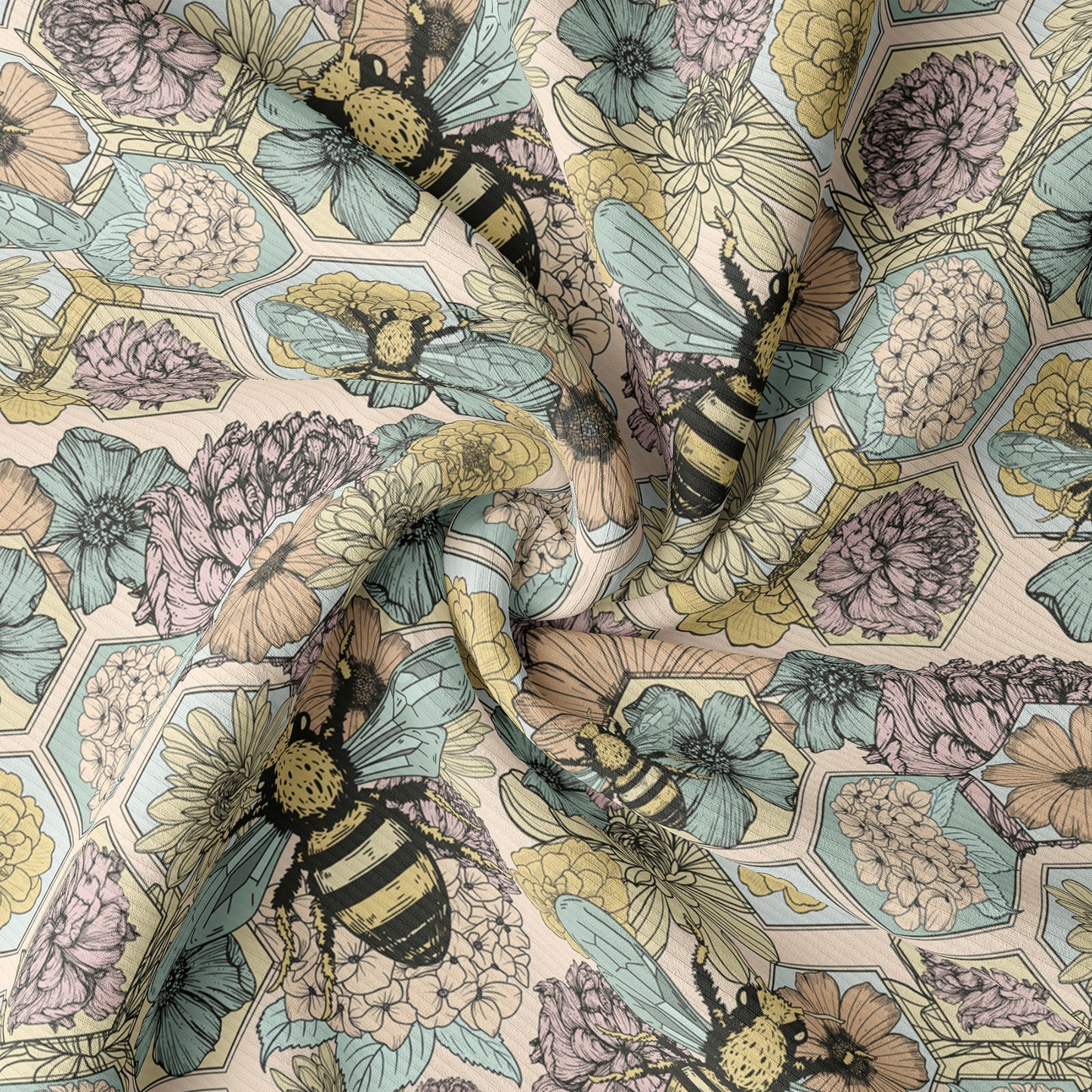 Floral Rib Knit Fabric RBK1560