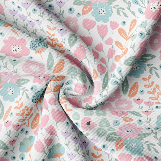 Floral Rib Knit Fabric RBK1573