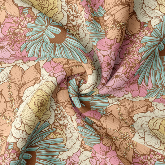 Floral Rib Knit Fabric RBK1578