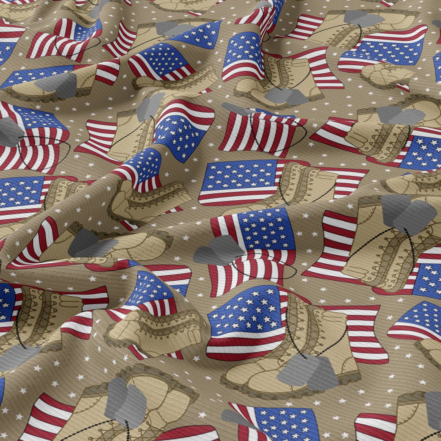 Rib Knit Fabric RBK1603 4th of July Patriotic